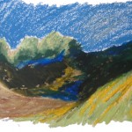 Derrycarhoon. oil pastel on paper. 30cm X 25cm